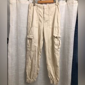URBAN OUTFITTERS BDG LIGHT TAN BEIGE CARGO JOGGER COTTON PANT SIZE SMALL Y2K